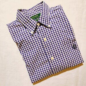 Lauren Ralph Lauren Men's 15 1/2 32/33 Checkered Long Sleeve Shirt